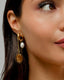 Hoops colgantes de perla barroca