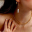 Safirina Hoops asimétricos - Pialu💧 Waterproof Jewels-